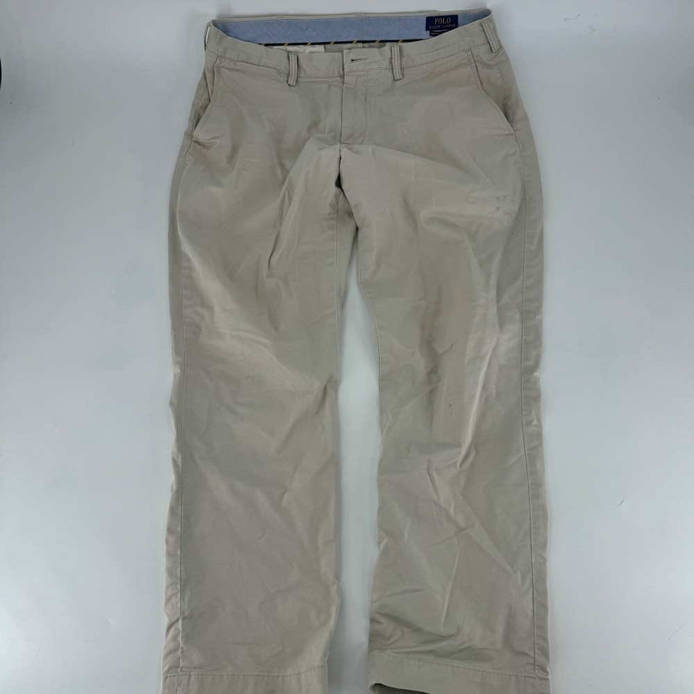 Polo Ralph Lauren Mens Stretch Straight Fit Chino Pants Tan‎ Khaki 36x30